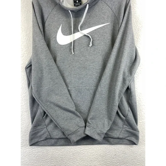 Nike Men's Size XL Gray Dri-FIT Pullover Hoodie Swoosh Activewear Sweatshirt - Picture 7 of 13